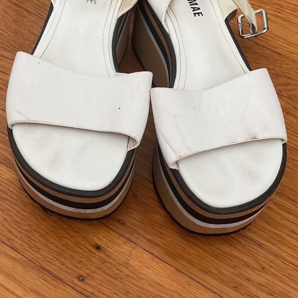 Alias Mae White Platform Ankle-Strap Sandals - image 5